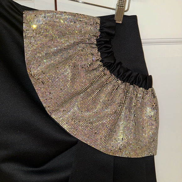 Delfi Collective Black Satin and Crystal Benny Skirt - Picture 13 of 13